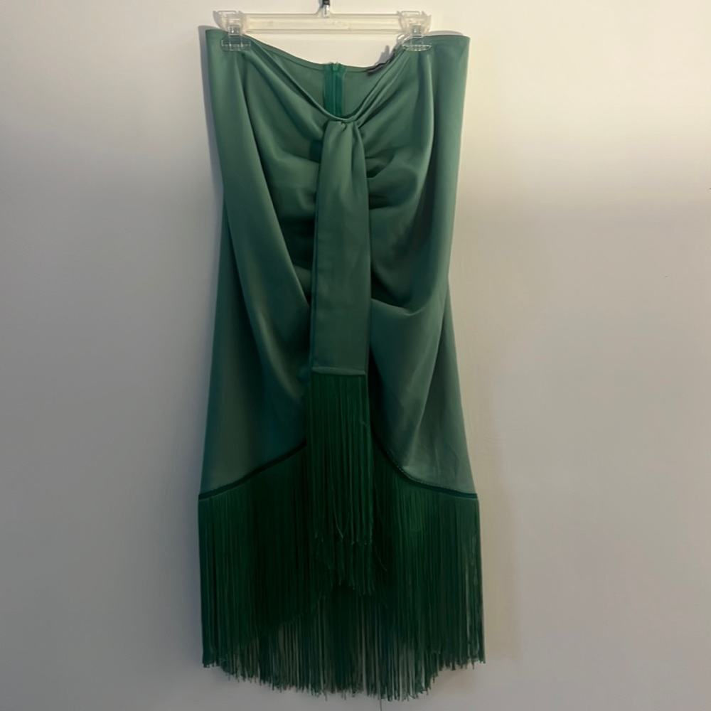 Pretty Little Thing Green Midi Skirt with tassels